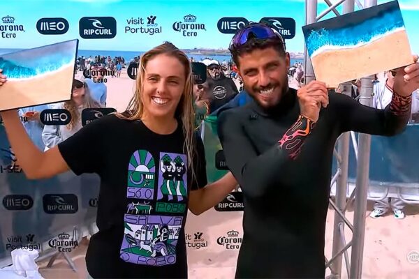 Nadia Erostarbe gana el MEO Rip Curl Pro Portugal Expression Session junto Felipe Toledo